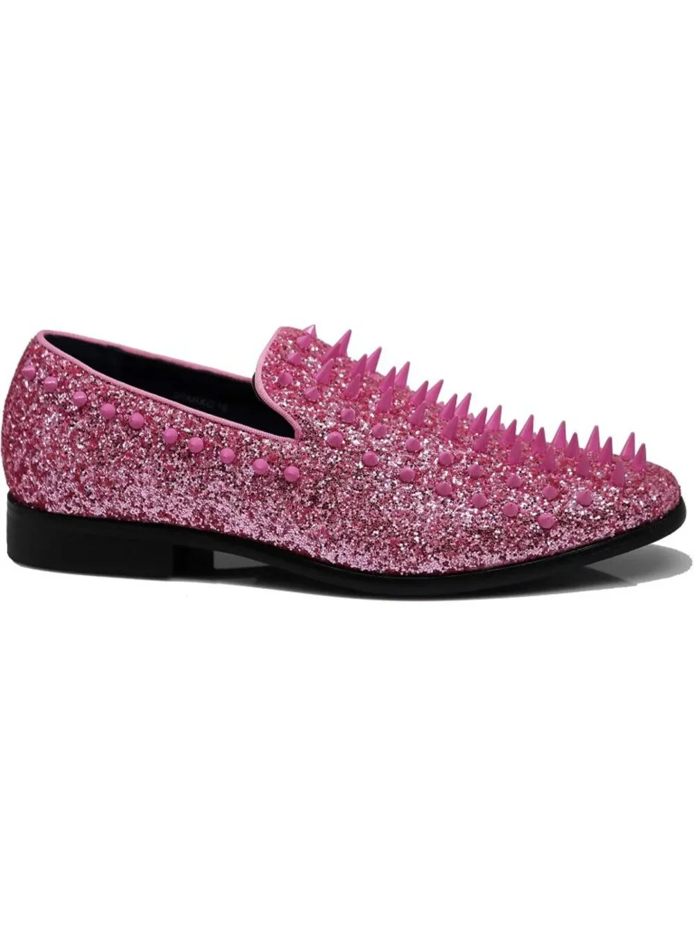 Enzo Romeo Men's Pink Rubber Sole Vintage Loafers Slip On Classic Tuxedo Shoes
